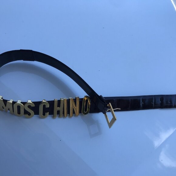 Woman belt, burgundy and brass. New. Small